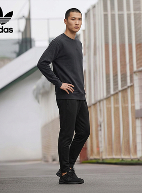 Adidas/阿迪达斯正品三叶草男士保暖圆领日常宽松卫衣JC9574