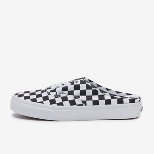 VN0A54F75 黑白棋盘格低帮耐磨运动休闲半拖板鞋 Vans 范斯男女新款