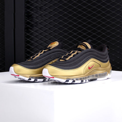 Nike/耐克正品AIR MAX 97子弹头黑金时尚复古气垫跑步鞋  AT5458