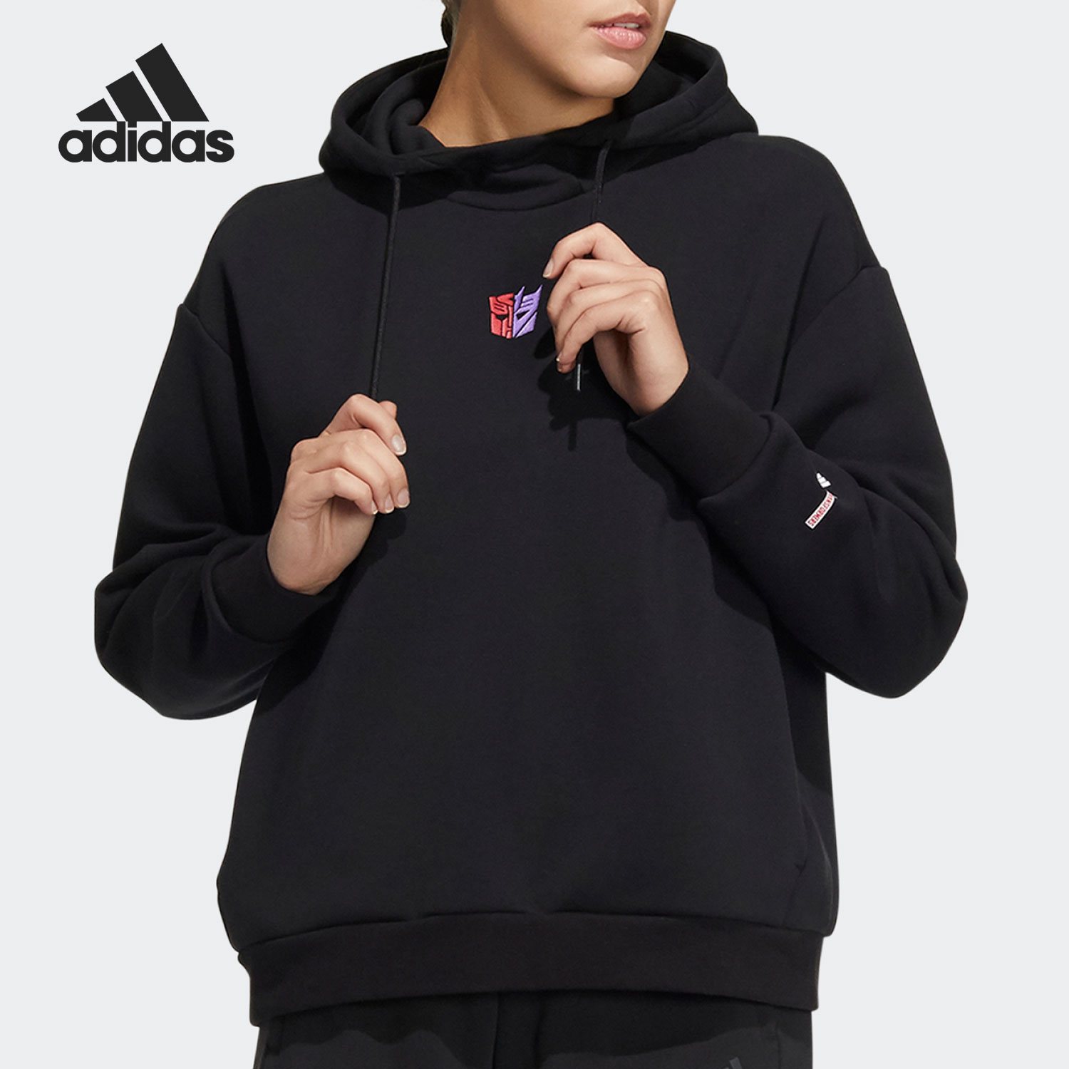 Adidas/阿迪达斯正品当季变形金刚联名女子连帽卫衣HM7459