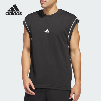Adidas/阿迪达斯正品BASKETBALL 男士透气无袖宽松T恤背心JN4722