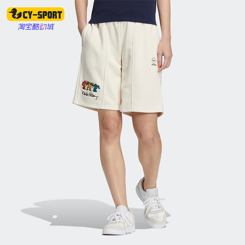Adidas/阿迪达斯正品neo凯斯·哈林联名女子五分裤运动短裤HS6831