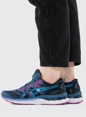 Asics/亚瑟士正品NIMBUS 23女子缓震支撑低帮跑步鞋1012A885-402