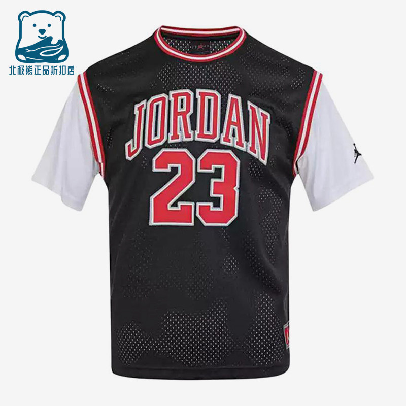 Nike/耐克正品JORDAN新款男黑白色休闲篮球经典短袖T恤HM4772-010