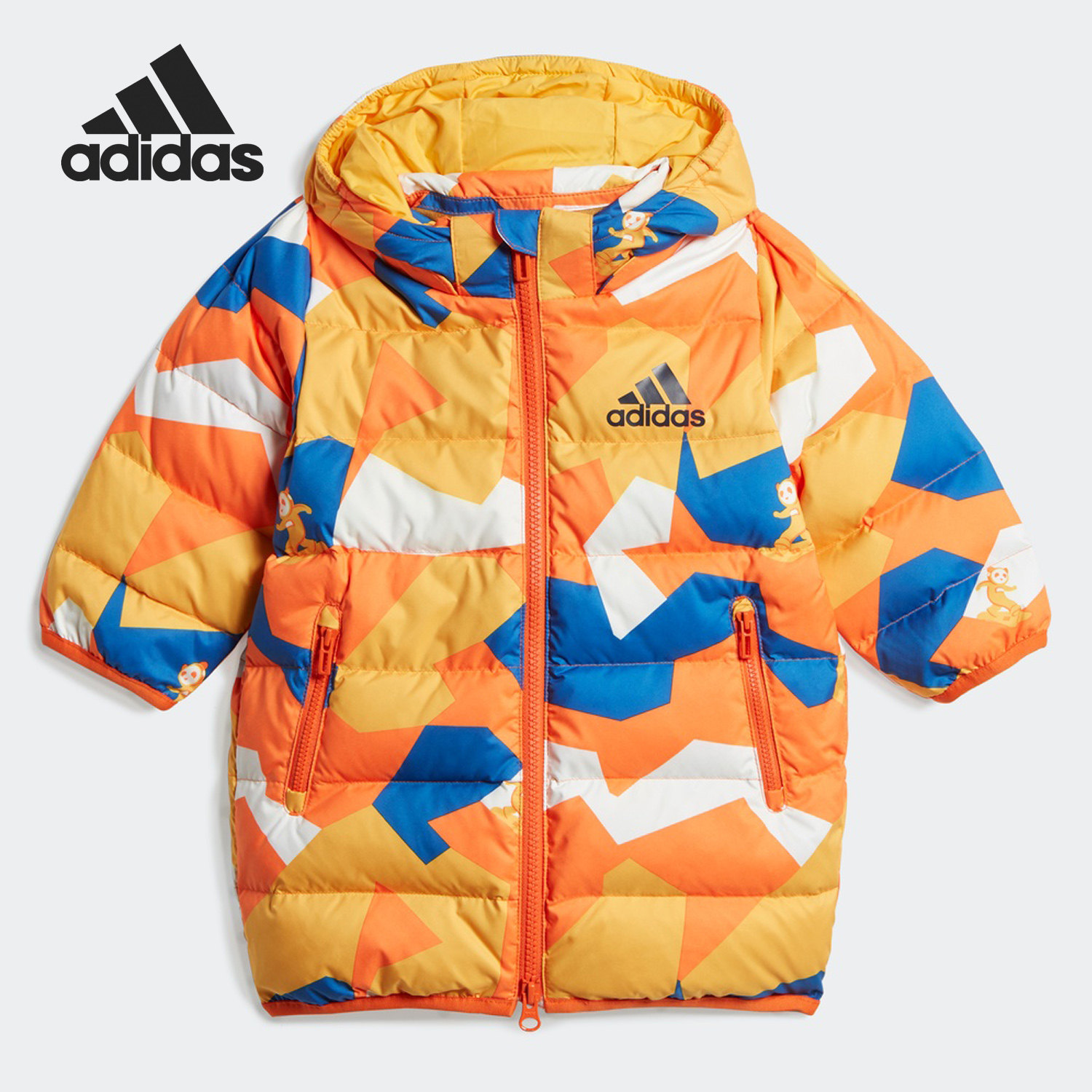 Adidas/阿迪达斯正品婴童装冬季可拆连帽训练运动羽绒服 GG3565
