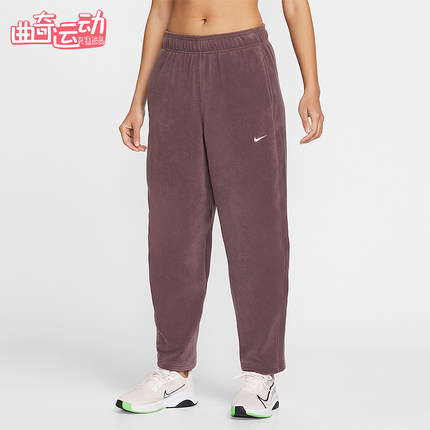 Nike/耐克正品2025冬季款女士休闲中腰摇粒绒刺绣长裤HV3708-502