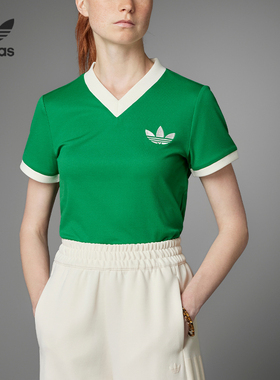 Adidas/阿迪达斯正品三叶草V-NECK TEE女子运动短袖T恤IB2043