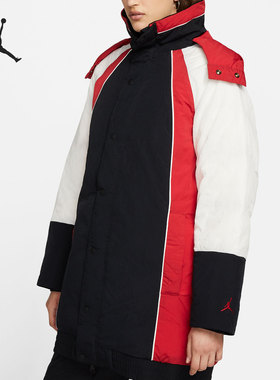 Nike/耐克正品Jordan女子中长款可拆帽保暖羽绒服DH0782-011