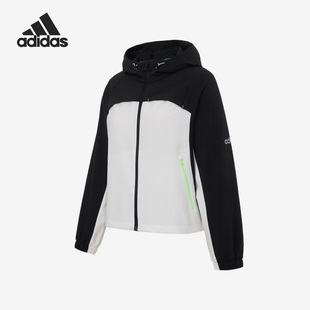 DRY Adidas JKT女士拼接连帽运动外套KB8193 阿迪达斯正品