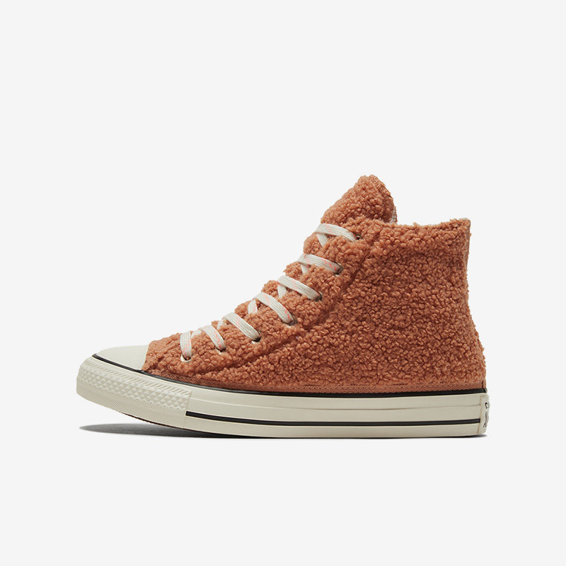 Converse匡威 Allstar摇粒绒高帮男女同款休闲板鞋棕色 170016C