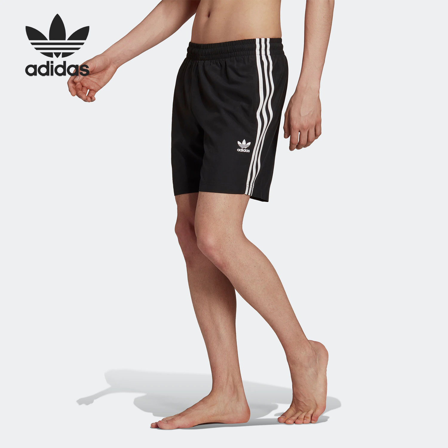 Adidas/阿迪达斯正品三叶草夏季经典条纹男子五分裤H06701