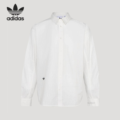 Adidas/阿迪达斯正品三叶草男女宽松时尚翻领简约衬衫KS5309