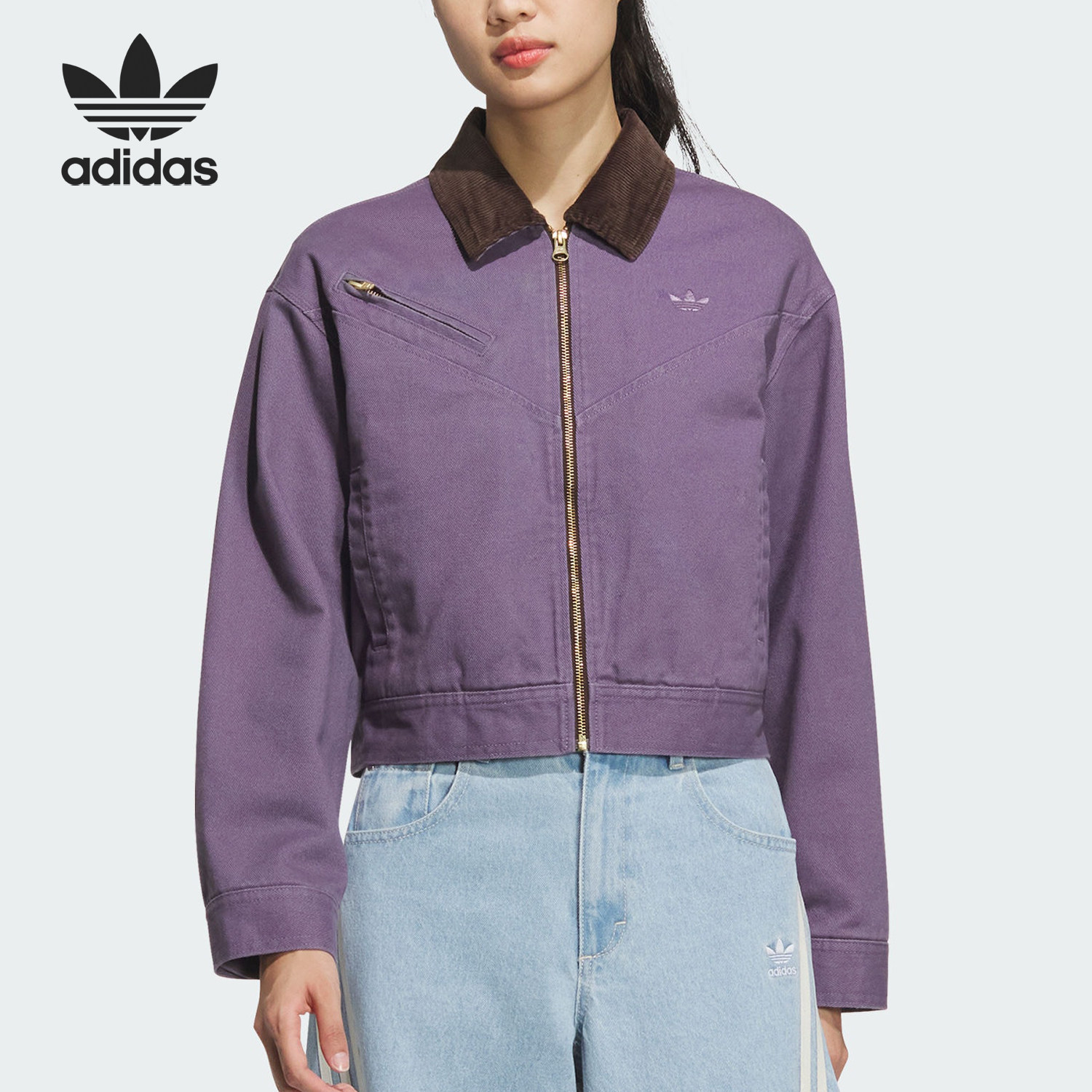 Adidas/阿迪达斯正品三叶草女士.短款保暖宽松运动棉服JW9577