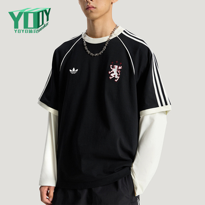 Adidas/阿迪达斯正品BLK T-SHIRT三条纹男士经典运动短袖KY2197