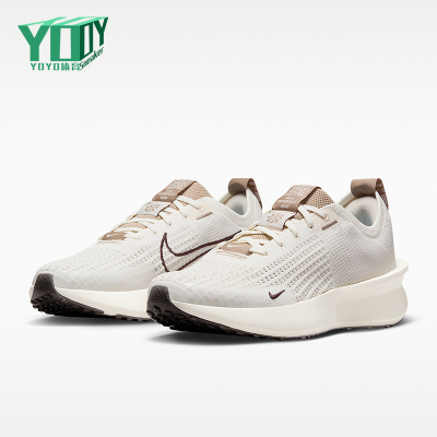 Nike/耐克正品InteractRun新款女米白棕色鞋经典跑步鞋FZ3742-133