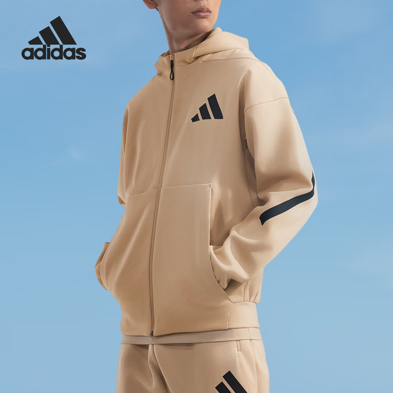 Adidas/阿迪达斯正品Z.N.E男士轻薄保暖针织运动外套JF2445