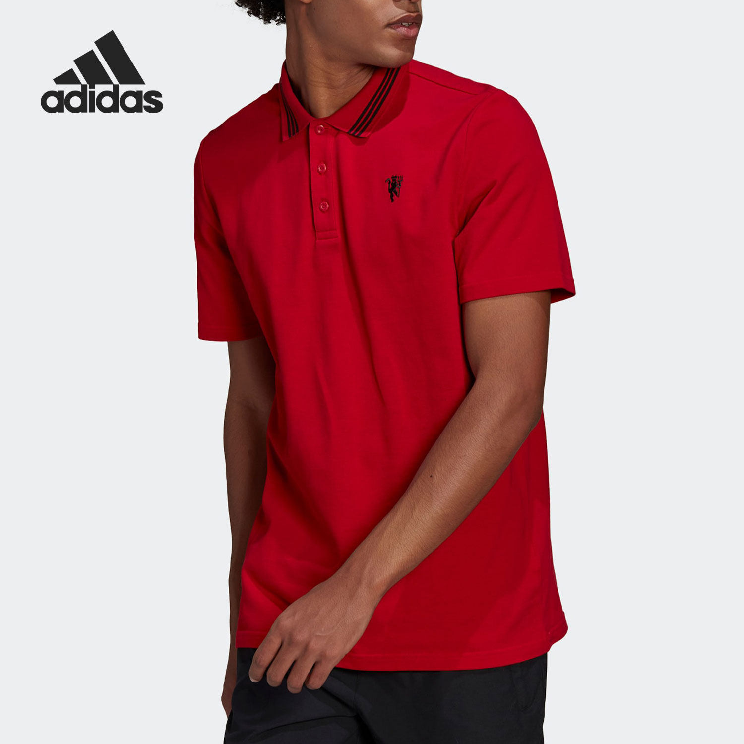 Adidas/阿迪达斯正品新款曼联足球男子运动短袖POLO衫H56686