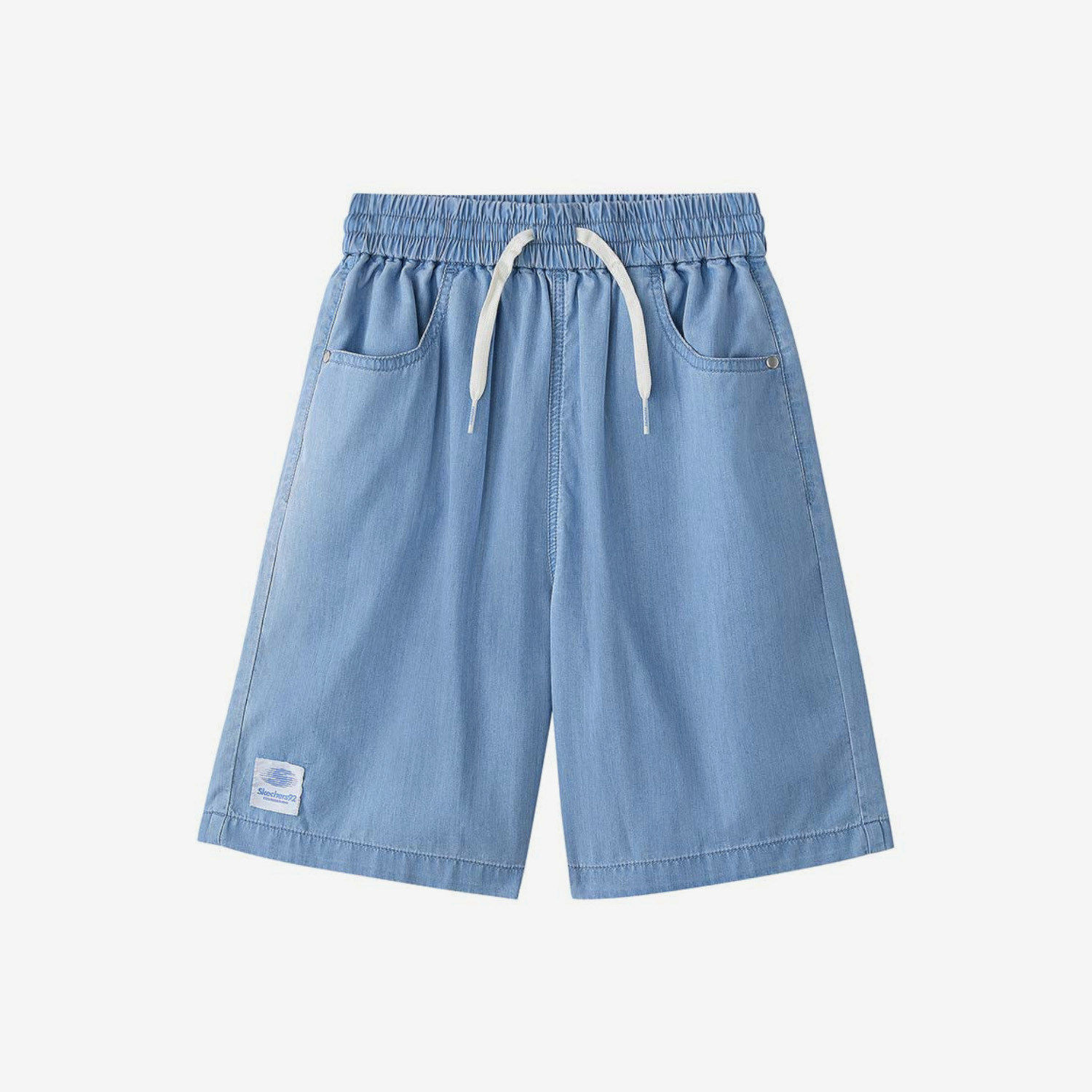 Skechers斯凯奇正品男童松紧腰系带休闲运动短裤L226B038-06K5