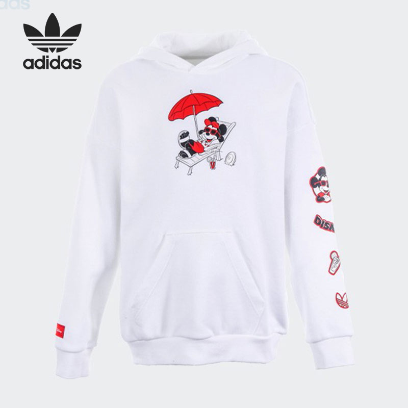 Adidas/阿迪达斯正品三叶草儿童休闲上衣连帽针织卫衣 HF7578