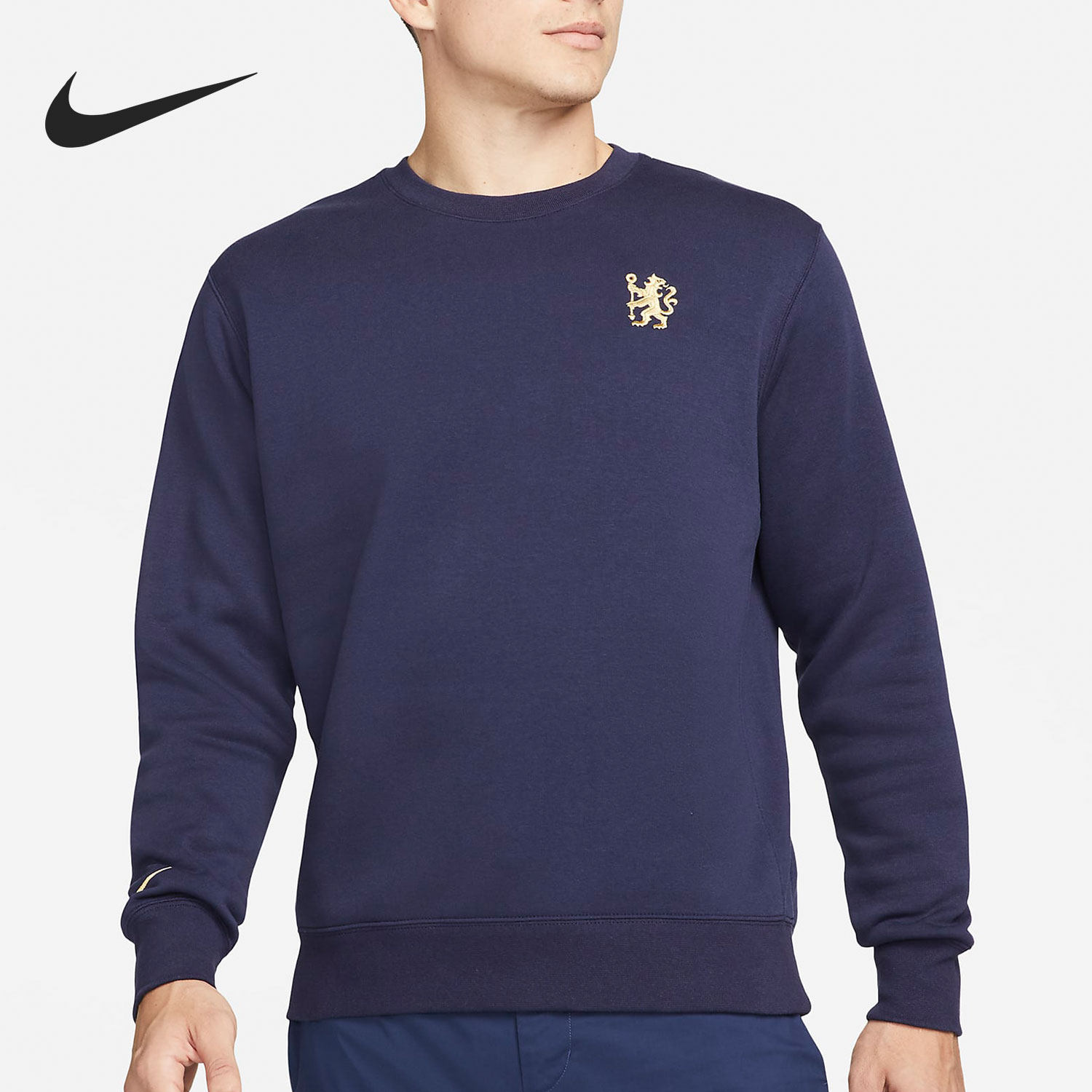 Nike/耐克正品切尔西男子起绒圆领足球运动卫衣 DD4504-498