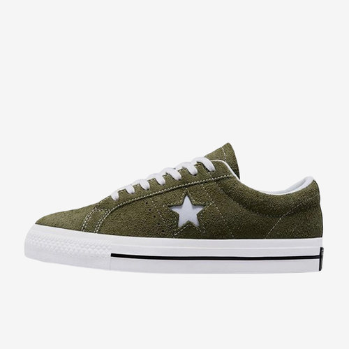 Converse匡威正品翻毛皮橄榄绿复古休闲低帮轻便男女板鞋171585C