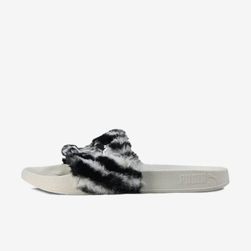 Puma彪马正品Leadcat女斑马纹塑胶底外穿一字轻便拖鞋374813-01