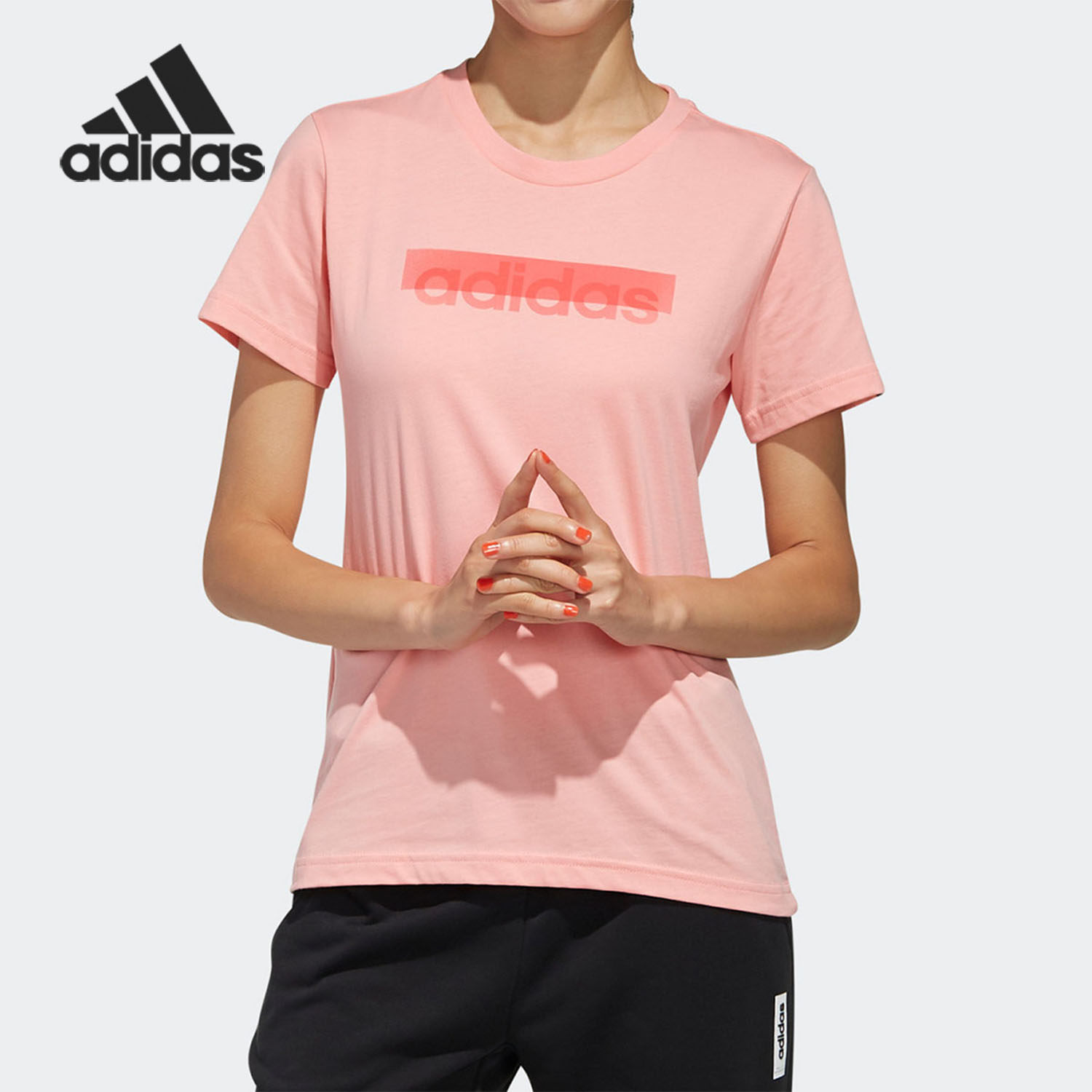 Adidas/阿迪达斯正品W BOXED T女子运动型格短袖T恤FM6167 FM6147