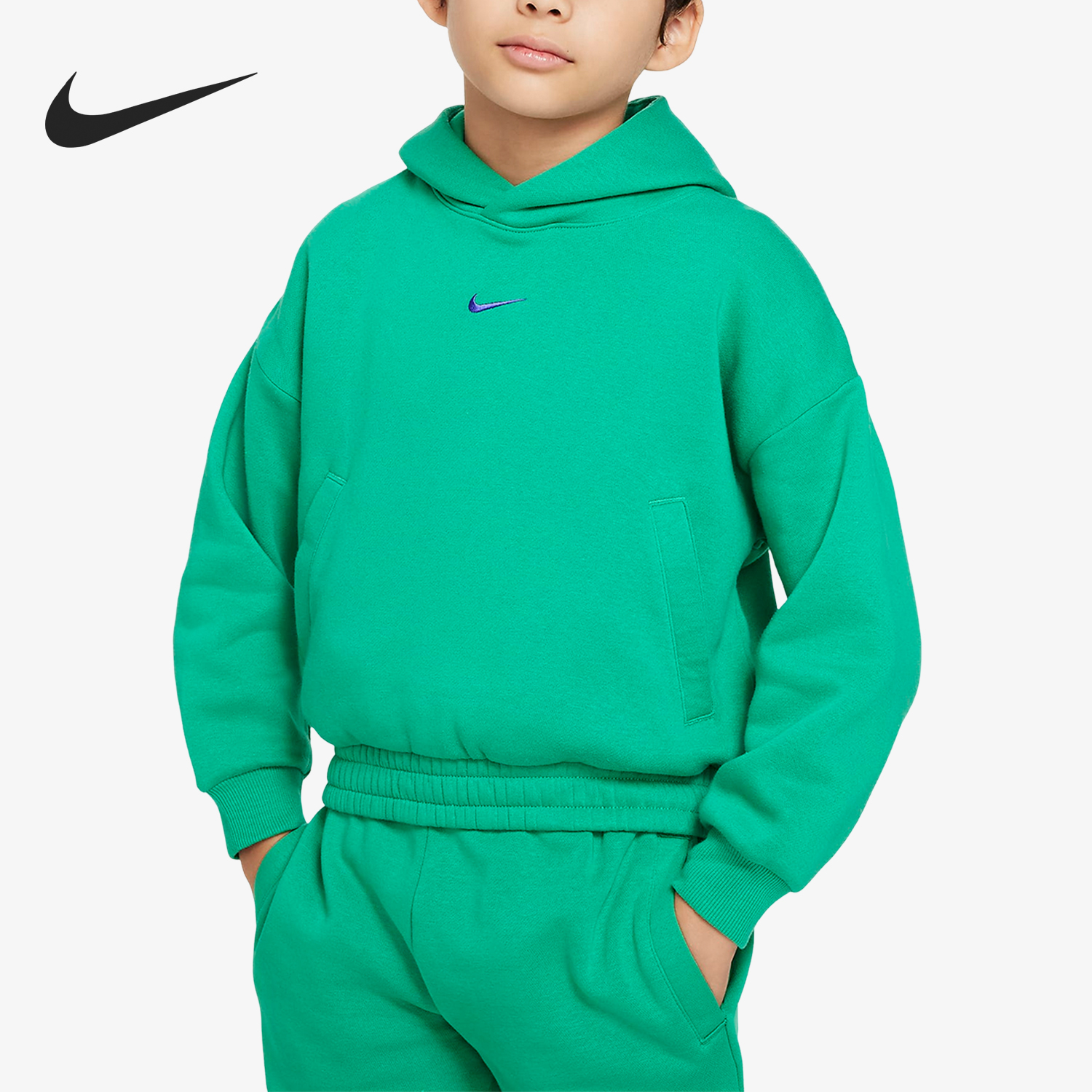 Nike/耐克正品新款大童加绒宽松针织运动连帽卫衣FD4014-324