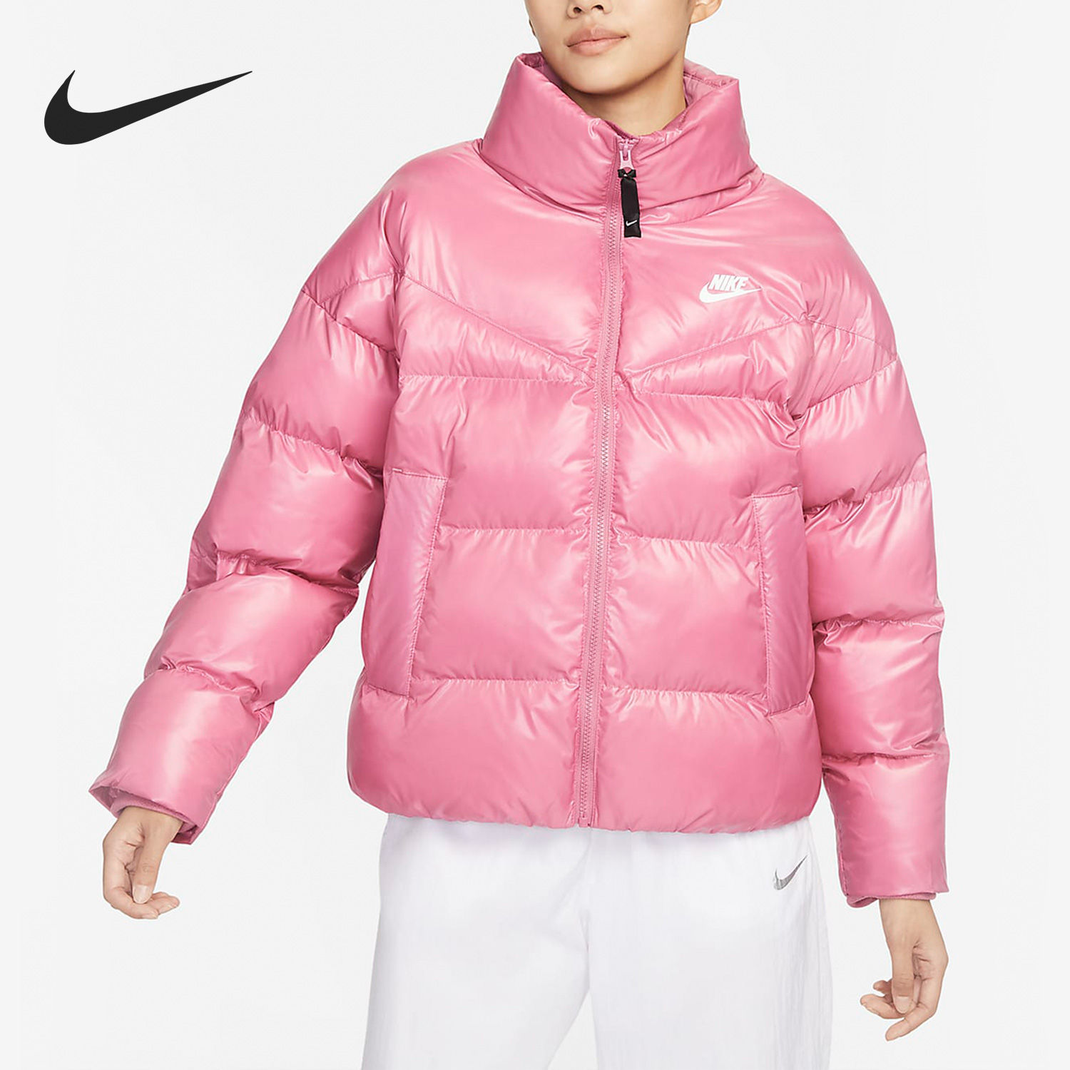 Nike/耐克正品当季新款女子运动保暖简约短款棉服DR9180-667
