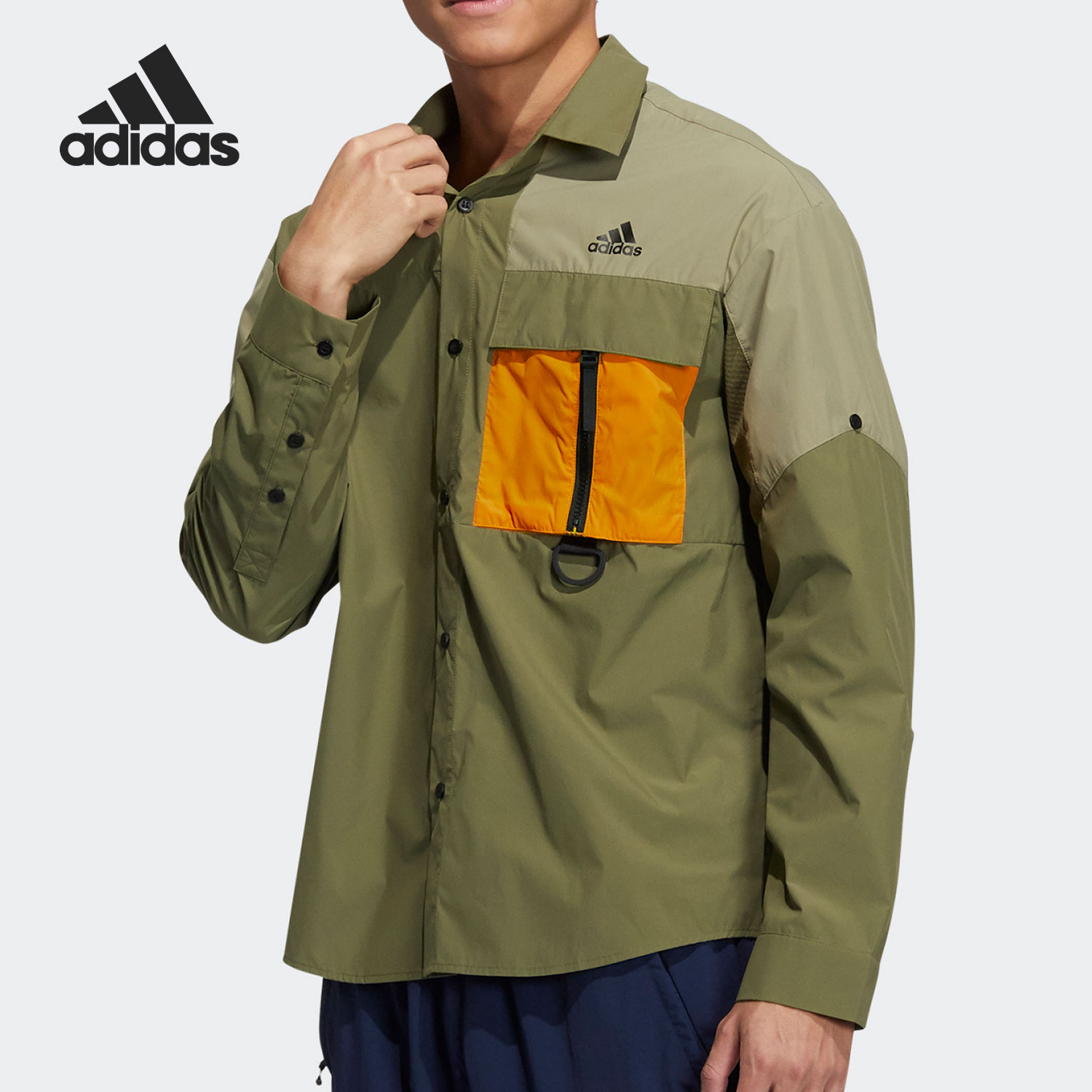 Adidas/阿迪达斯正品年夏季新款男女休闲运动长袖衬衫 H13775