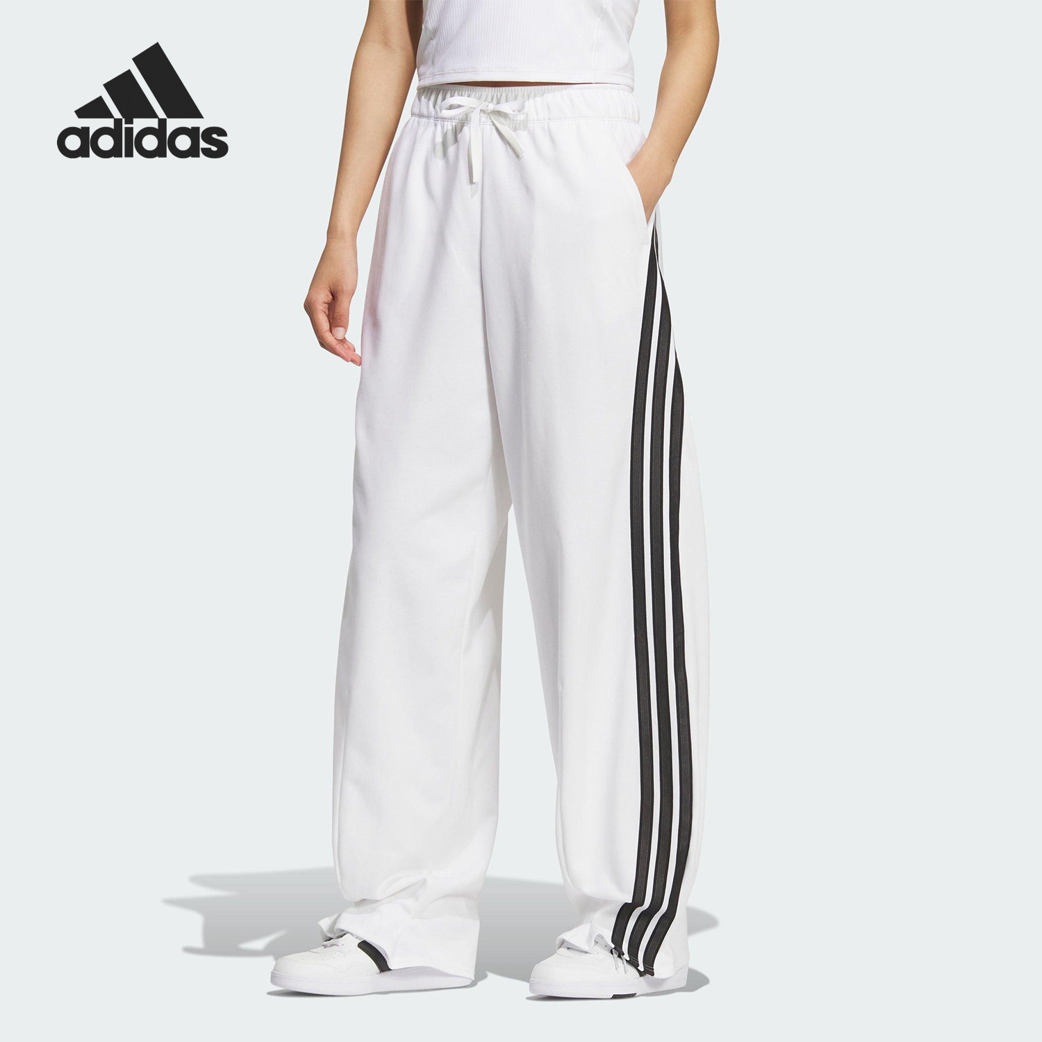 Adidas/阿迪达斯正品S KN ROSE PNT女士宽松高腰花苞裤KF4935