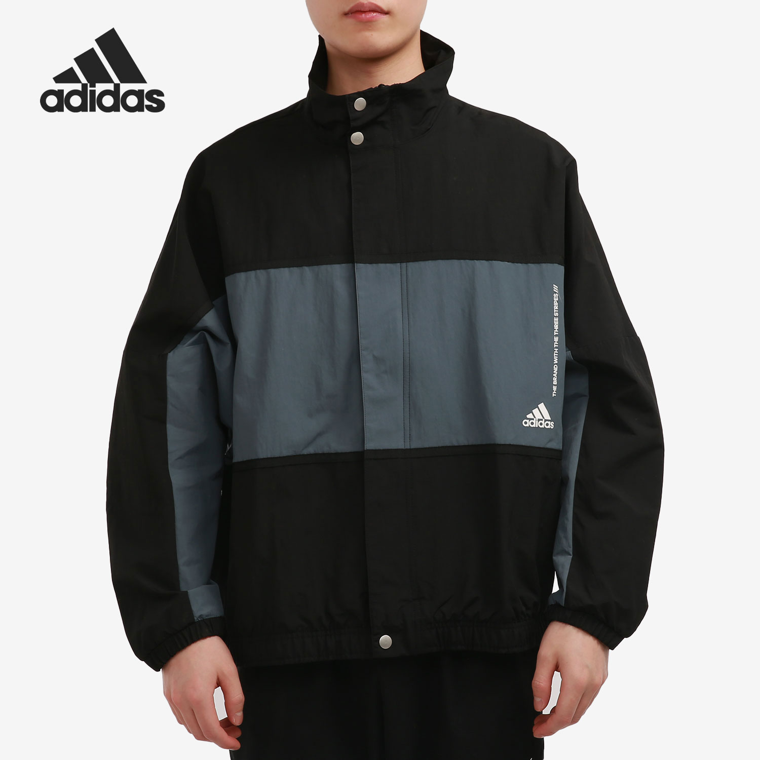 Adidas/阿迪达斯正品男子立领防风训练运动夹克外套 GL8673