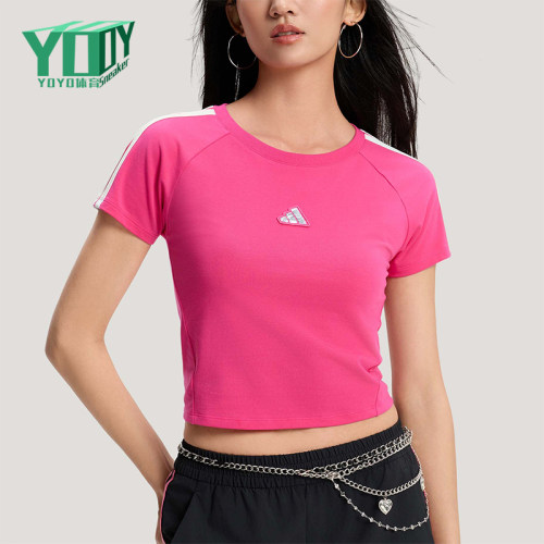 Adidas/阿迪达斯正品DANCE T-SHIRT女士修身短款短袖T恤KS0278