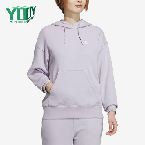 Adidas/阿迪达斯正品女士保暖日常连帽长袖卫衣套头衫JF1402