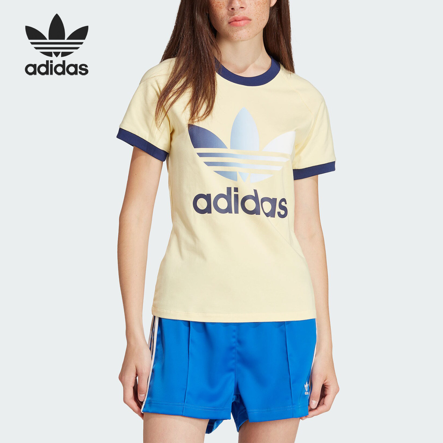 Adidas/阿迪达斯正品GRADIENT CALI T女士修身短袖T恤IR6036