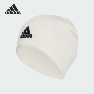 Adidas/阿迪达斯正品LOGO BEANIE CUF男女简约绒线帽IY7666