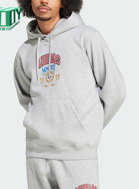 Adidas/阿迪达斯正品三叶草男士休闲针织宽松连帽日常卫衣IX6770