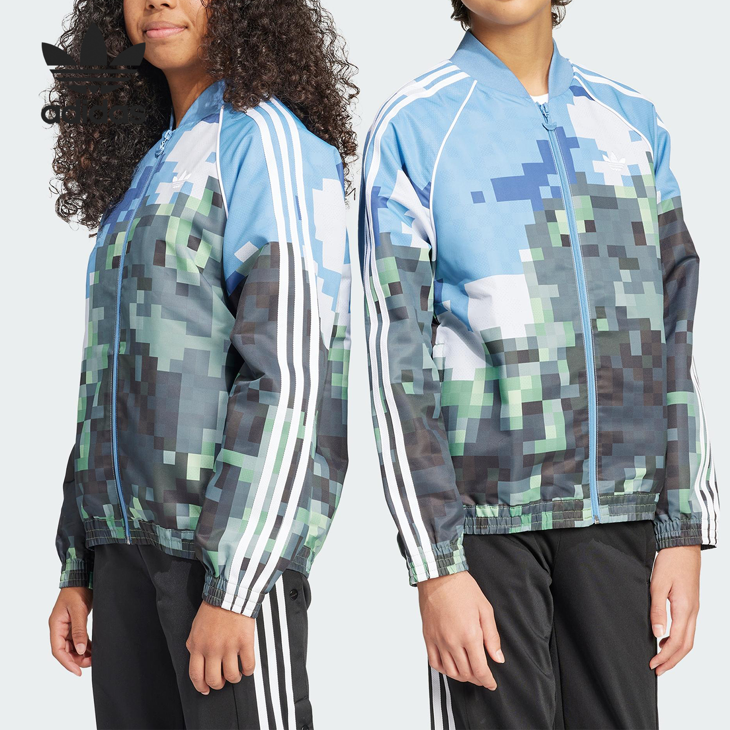 Adidas/阿迪达斯正品2025大童时尚梭织我的世界外套JZ9934
