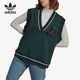 女子V领复古运动针织背心马甲IA8323 新款 Adidas 阿迪达斯正品