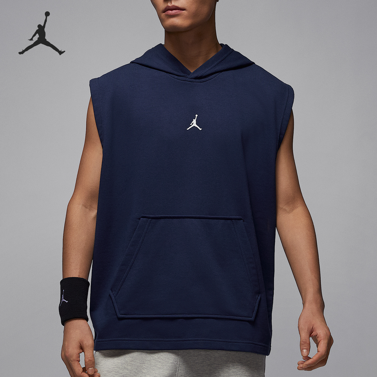 Nike/耐克正品JORDAN男士无袖宽松训练连帽套头衫HF9939-410