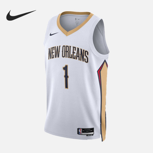 Nike/耐克正品春新奥尔良鹈鹕队男子经典透气运动球衣DN2086-100