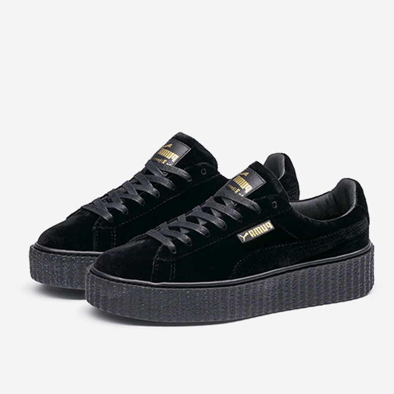 Puma/彪马正品Creeper Velvet女子松糕厚底休闲板鞋364466-01