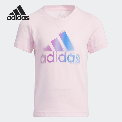 Adidas/阿迪达斯正品当季新款小童休闲运动短袖T恤 HE0038
