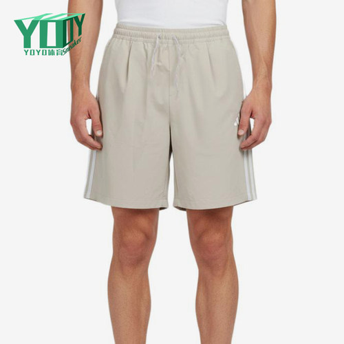 Adidas/阿迪达斯正品WOVEN条纹系带中腰休闲短裤男短裤LC8853