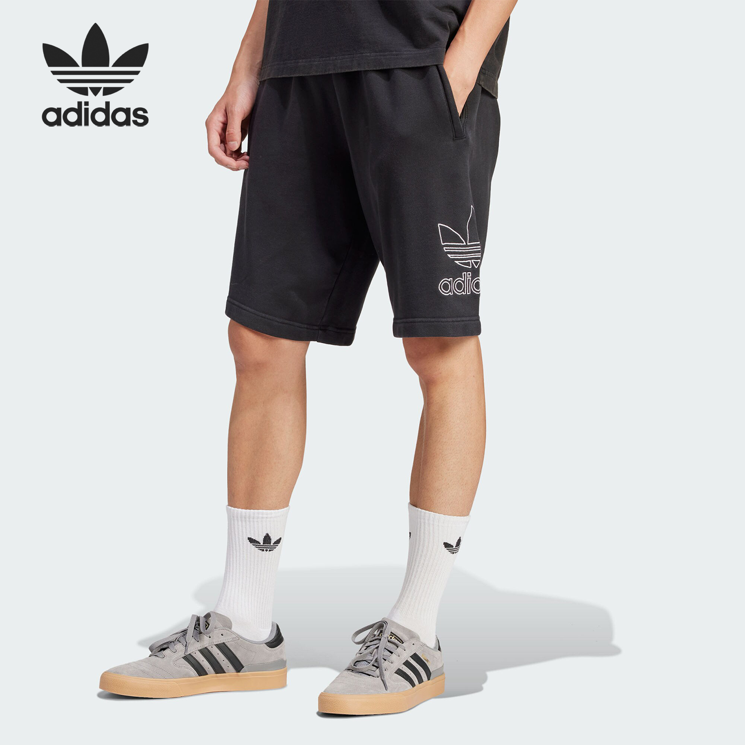 Adidas/阿迪达斯正品三叶草夏季新款男士简约休闲短裤IU2370