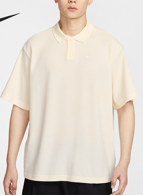 Nike/耐克正品Oversize男士翻领针织华夫格短袖IF0377-110