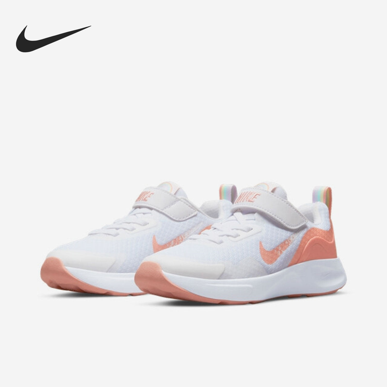 Nike/耐克正品WEARALLDAY SE儿童运动魔术贴跑步鞋DO9378-100