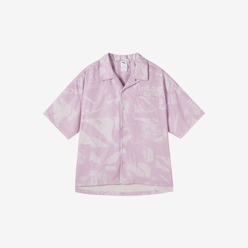 Puma/彪马正品运动男女同款廓形凉爽透气短袖衬衫627749-60