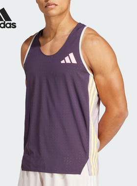 Adidas/阿迪达斯正品SINGLET男士跑步运动修身无袖背心IW6111