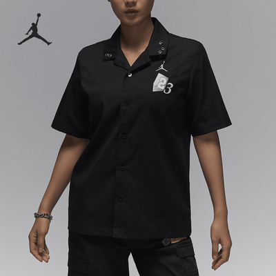Nike/耐克正品JORDAN女士时尚宽松休闲短袖衬衫HF6421-010